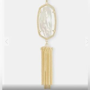Kendra Scott Rayne Gold Long Pendant Necklace in Ivory Mother-of-Pearl